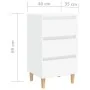 Mesita de noche con patas de madera maciza blanca 40x35x69 cm de vidaXL, Mesitas de noche - Ref: Foro24-805887, Precio: 62,81...