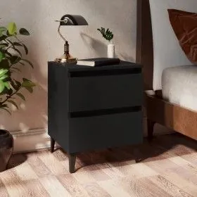 Nightstands 2 pcs black plywood 40x35x50 cm by vidaXL, Nightstands - Ref: Foro24-805872, Price: 88,34 €, Discount: %