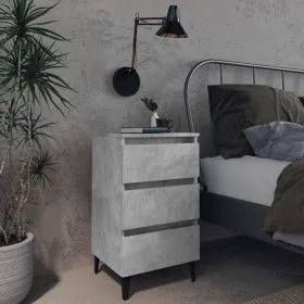 Bedside tables 2 pcs concrete gray metal legs 40x35x69 cm by vidaXL, Nightstands - Ref: Foro24-805914, Price: 92,72 €, Discou...