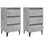 Bedside tables 2 pcs concrete gray metal legs 40x35x69 cm by vidaXL, Nightstands - Ref: Foro24-805914, Price: 92,72 €, Discou...