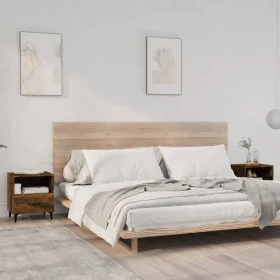 Mesita de noche 2 uds madera contrachapada color roble ahumado de vidaXL, Mesitas de noche - Ref: Foro24-817304, Precio: 68,7...