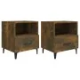 Mesita de noche 2 uds madera contrachapada color roble ahumado de vidaXL, Mesitas de noche - Ref: Foro24-817304, Precio: 68,7...