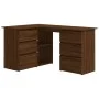 Escritorio de esquina contrachapada roble marrón 145x100x76 cm de vidaXL, Escritorios - Ref: Foro24-815443, Precio: 142,68 €,...