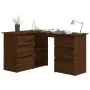 Escritorio de esquina contrachapada roble marrón 145x100x76 cm de vidaXL, Escritorios - Ref: Foro24-815443, Precio: 142,68 €,...