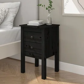 Mesita de noche madera maciza de pino negro 40x35x61,5 cm de vidaXL, Mesitas de noche - Ref: Foro24-813697, Precio: 42,37 €, ...