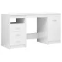 Escritorio de madera de ingeniería blanco brillo 140x50x76 cm de vidaXL, Escritorios - Ref: Foro24-3054786, Precio: 181,62 €,...