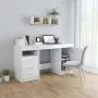 Escritorio de madera de ingeniería blanco brillo 140x50x76 cm de vidaXL, Escritorios - Ref: Foro24-3054786, Precio: 181,62 €,...