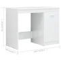 Escritorio de madera de ingeniería blanco brillo 140x50x76 cm de vidaXL, Escritorios - Ref: Foro24-3054786, Precio: 181,62 €,...