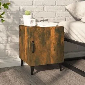 Mesita de noche madera contrachapada color roble ahumado de vidaXL, Mesitas de noche - Ref: Foro24-817315, Precio: 29,68 €, D...