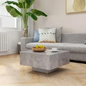Mesa de centro madera de ingeniería gris hormigón 60x60x31,5 cm de vidaXL, Mesas de centro - Ref: Foro24-806889, Precio: 45,4...