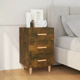 Smoked oak engineered wood bedside table 40x40x66 cm by vidaXL, Nightstands - Ref: Foro24-817321, Price: 40,00 €, Discount: %