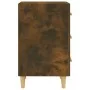 Smoked oak engineered wood bedside table 40x40x66 cm by vidaXL, Nightstands - Ref: Foro24-817321, Price: 40,00 €, Discount: %
