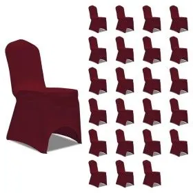 Funda de silla elástica 24 unidades color burdeos de vidaXL, Fundas - Ref: Foro24-3051645, Precio: 100,05 €, Descuento: %