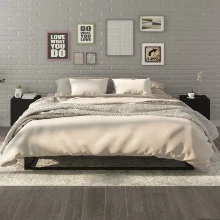 Mesitas de noche 2 unidades madera contrachapada negra de vidaXL, Mesitas de noche - Ref: Foro24-812063, Precio: 69,50 €, Des...