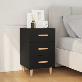 Black engineered wood nightstand 40x40x66 cm by vidaXL, Nightstands - Ref: Foro24-812079, Price: 61,66 €, Discount: %
