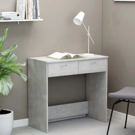 Escritorio de madera contrachapada gris hormigón 80x40x75 cm de vidaXL, Escritorios - Ref: Foro24-801359, Precio: 50,46 €, De...