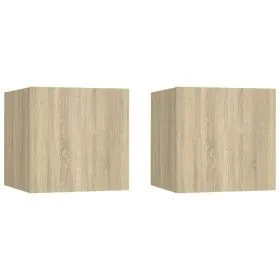 Mesitas noche 2 uds madera ingeniería roble Sonoma 30,5x30x30cm de vidaXL, Mesitas de noche - Ref: Foro24-3079716, Precio: 44...
