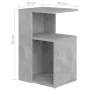 Mesa auxiliar de madera contrachapada gris hormigón 36x30x56 cm de vidaXL, Mesas auxiliares - Ref: Foro24-802997, Precio: 32,...