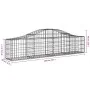Cestas de gaviones 4 uds forma de arco hierro 200x30x40/60 cm de vidaXL, Maceteros y jardineras - Ref: Foro24-3145369, Precio...