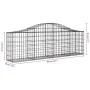 Cestas de gaviones 18 uds forma de arco hierro 200x30x60/80 cm de vidaXL, Maceteros y jardineras - Ref: Foro24-3145402, Preci...