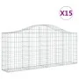 Cestas de gaviones 15 uds forma de arco hierro 200x30x80/100 cm de vidaXL, Maceteros y jardineras - Ref: Foro24-3145422, Prec...