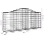 Cestas de gaviones 15 uds forma de arco hierro 200x30x80/100 cm de vidaXL, Maceteros y jardineras - Ref: Foro24-3145422, Prec...