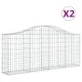 Cestas de gaviones 2 uds forma de arco hierro 200x30x80/100 cm de vidaXL, Maceteros y jardineras - Ref: Foro24-3145409, Preci...