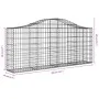 Cestas de gaviones 2 uds forma de arco hierro 200x30x80/100 cm de vidaXL, Maceteros y jardineras - Ref: Foro24-3145409, Preci...