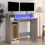 Escritorio con LED madera contrachapada gris sonoma 97x45x90 cm de vidaXL, Escritorios - Ref: Foro24-820476, Precio: 73,46 €,...