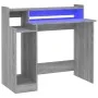 Escritorio con LED madera contrachapada gris sonoma 97x45x90 cm de vidaXL, Escritorios - Ref: Foro24-820476, Precio: 73,46 €,...