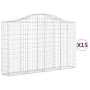 Cestas gaviones 15 uds forma de arco hierro 200x30x120/140 cm de vidaXL, Maceteros y jardineras - Ref: Foro24-3145464, Precio...