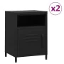 Bedside tables 2 units black steel 35x35x51 cm by vidaXL, Nightstands - Ref: Foro24-3095221, Price: 146,58 €, Discount: %