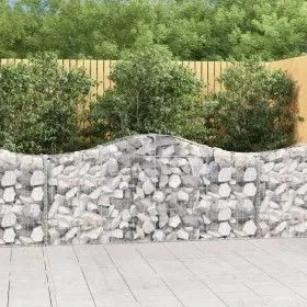 Cestas de gaviones 6 uds forma de arco hierro 200x30x80/100 cm de vidaXL, Maceteros y jardineras - Ref: Foro24-3145413, Preci...