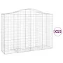 Cestas gaviones 15 uds forma de arco hierro 200x50x140/160 cm de vidaXL, Maceteros y jardineras - Ref: Foro24-3145695, Precio...
