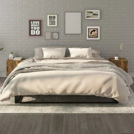 Mesitas de noche 2 uds madera contrachapada color roble ahumado de vidaXL, Mesitas de noche - Ref: Foro24-817316, Precio: 49,...