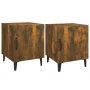 Mesitas de noche 2 uds madera contrachapada color roble ahumado de vidaXL, Mesitas de noche - Ref: Foro24-817316, Precio: 49,...