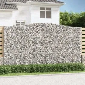 Gabion baskets 3 pcs arch shape iron 400x30x220/240 cm by vidaXL, Pots and planters - Ref: Foro24-3145905, Price: 783,75 €, D...