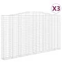 Gabion baskets 3 pcs arch shape iron 400x30x220/240 cm by vidaXL, Pots and planters - Ref: Foro24-3145905, Price: 783,75 €, D...