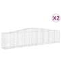 Cestas de gaviones 2 uds forma de arco hierro 400x50x80/100 cm de vidaXL, Maceteros y jardineras - Ref: Foro24-3145943, Preci...