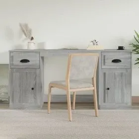 Escritorio con armario contrachapada gris sonoma de vidaXL, Escritorios - Ref: Foro24-3185333, Precio: 160,93 €, Descuento: %