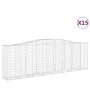 Cestas de gaviones 15 uds forma de arco hierro 400x50x120/140cm de vidaXL, Maceteros y jardineras - Ref: Foro24-3145978, Prec...