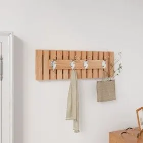 Perchero de pared madera maciza de nogal 42x8,5x14 cm de vidaXL, Toalleros - Ref: Foro24-350371, Precio: 32,25 €, Descuento: %