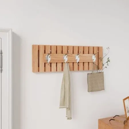 Perchero de pared madera maciza de nogal 42x8,5x14 cm de vidaXL, Toalleros - Ref: Foro24-350371, Precio: 32,25 €, Descuento: %