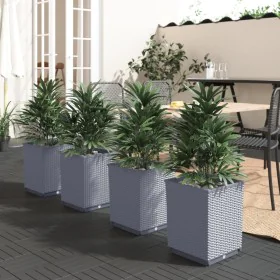 Jardineras 4 uds polipropileno gris oscuro 30x30x37 cm de vidaXL, Maceteros y jardineras - Ref: Foro24-364185, Precio: 96,99 ...