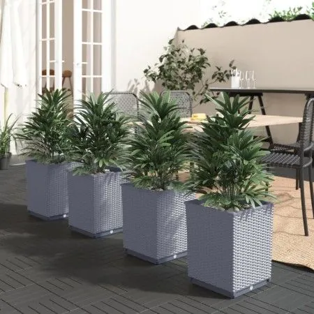 Jardineras 4 uds polipropileno gris oscuro 30x30x37 cm de vidaXL, Maceteros y jardineras - Ref: Foro24-364185, Precio: 96,99 ...