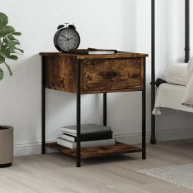 Mesita de noche madera de ingeniería roble ahumado 44x45x58 cm de vidaXL, Mesitas de noche - Ref: Foro24-825847, Precio: 40,1...