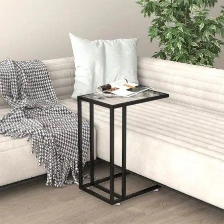 Mesa auxiliar de ordenador vidrio transparente 50x35x65 cm de vidaXL, Mesas auxiliares - Ref: Foro24-331649, Precio: 42,29 €,...