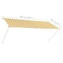 Toldo retráctil 300x150 cm amarillo y blanco de vidaXL, Toldos - Ref: Foro24-143755, Precio: 61,99 €, Descuento: %