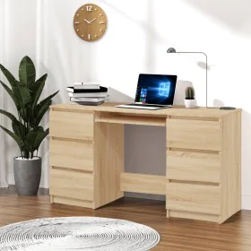 Escritorio madera contrachapada color roble Sonoma 140x50x77 cm de vidaXL, Escritorios - Ref: Foro24-800813, Precio: 144,40 €...