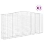Gabionenkörbe 3 Stk. Bogenform Eisen 400x50x180/200 cm von vidaXL, Töpfe und Pflanzgefäße - Ref: Foro24-3146009, Preis: 799,9...